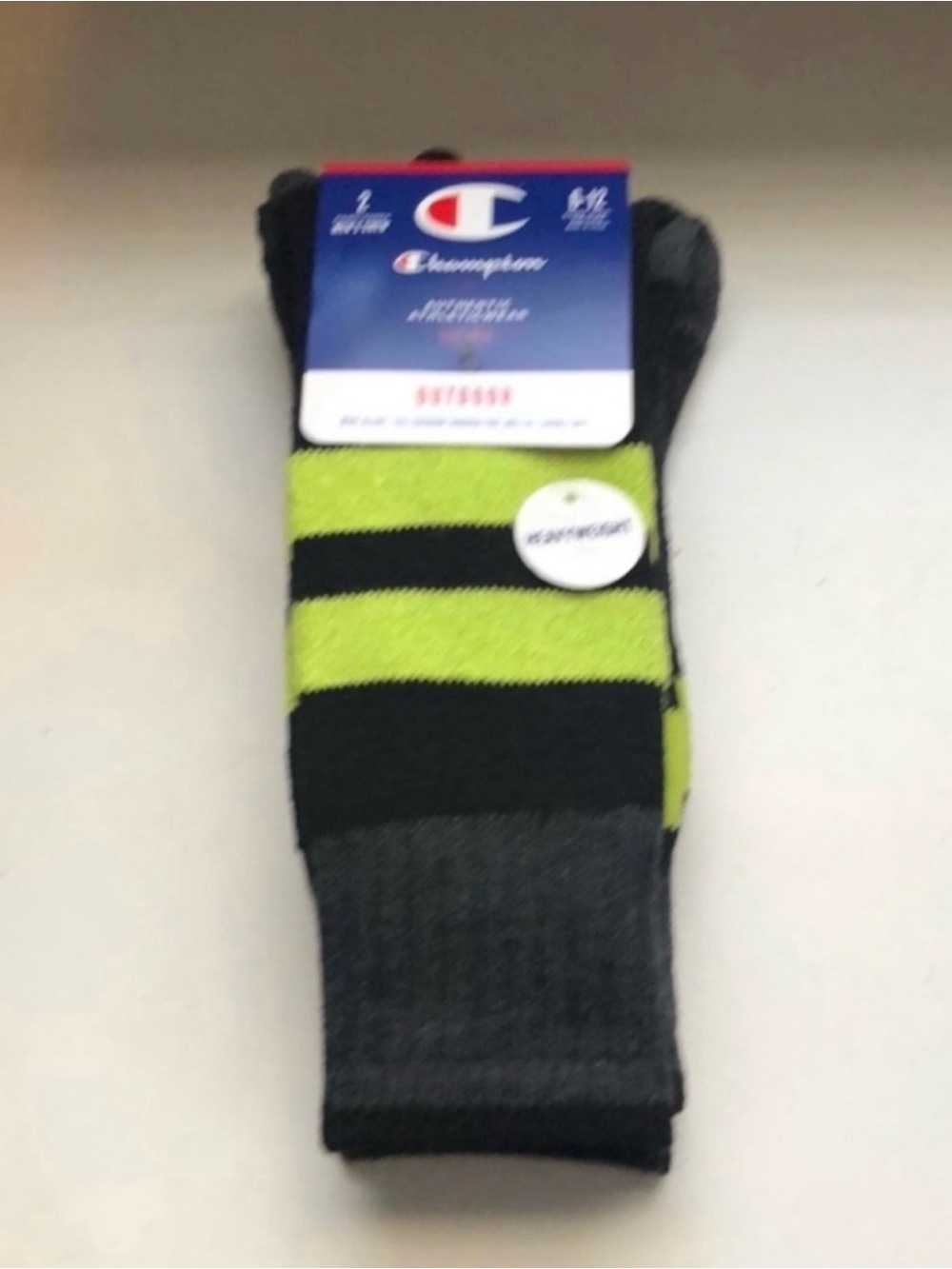 New Champion Socks Men’s 2 Pair Gray & Black Wool Crew Heavyweight Outdoor